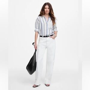 Madewell Tall Low Slung White Baggy Jeans